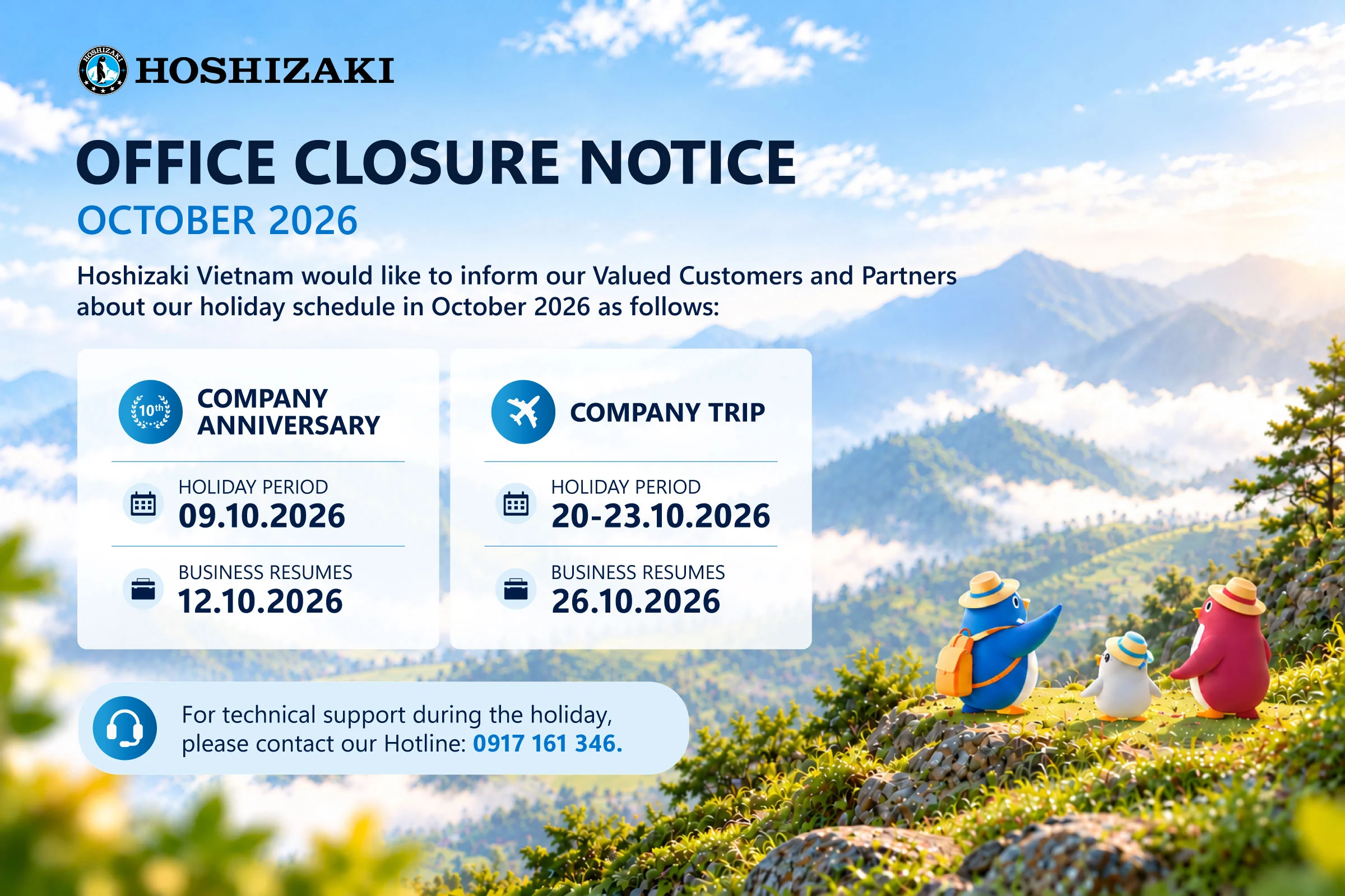 OFFICE CLOSURE NOTICE - OCTOBER 2026 2 English Version